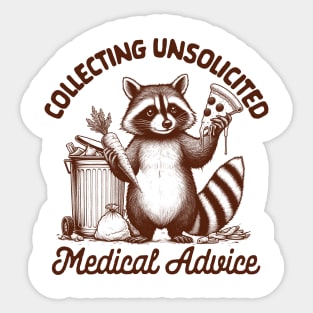 Chronic Illness Racoon Collecting Unsolicited Medical Advice Sticker